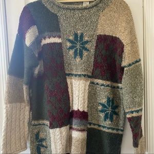 Vintage American Eagle Outfitters Handknit Patchwork Sweater